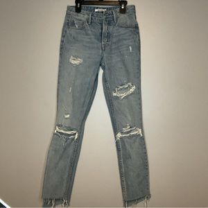 GRLFRND Women's Karolina Ripped Distressed Denim Jeans in Austin Blue sz 23